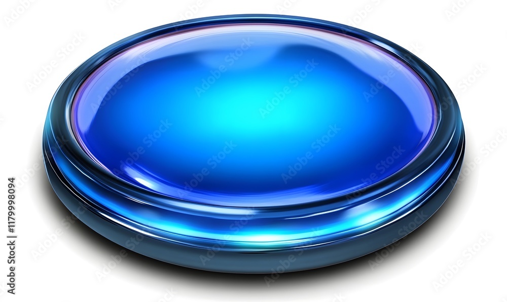 Shiny blue circular button with a 3D effect and subtle lighting. Shiny blue circular button with a 3D effect and subtle lighting.