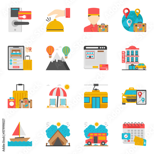 Set of Travel Isometric Illustrations 


