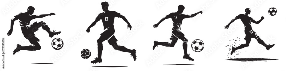 Continuous silhouette collection of various sports athlete activities Continuous silhouette collection of various sports athlete activities