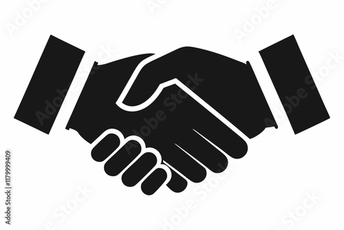 Business agreement handshake or friendly handshake line art icon for apps and websites