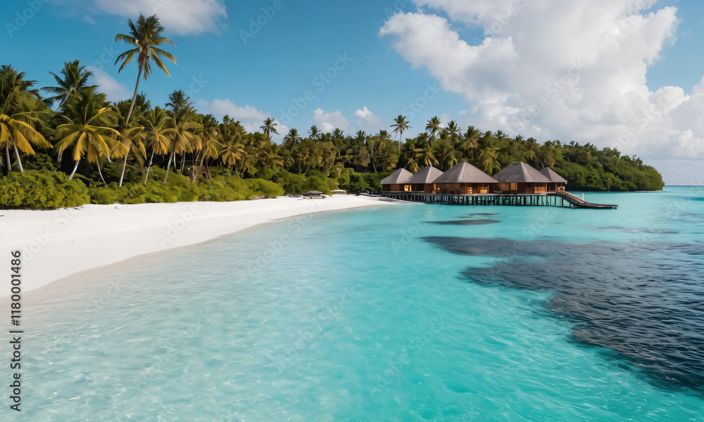 Naklejka premium beach hotel