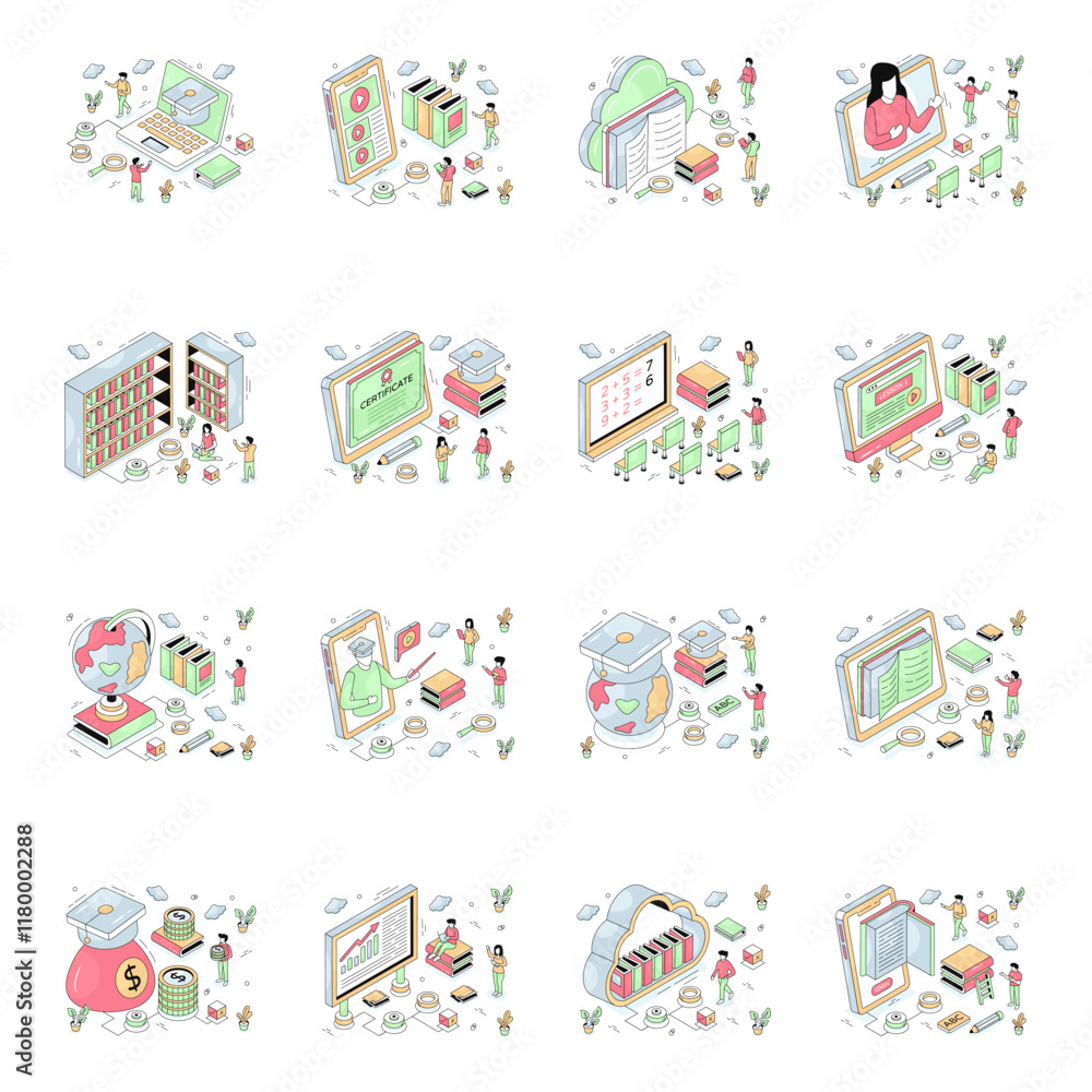 Set of Travel Isometric Illustrations
Set of Travel Isometric Illustrations