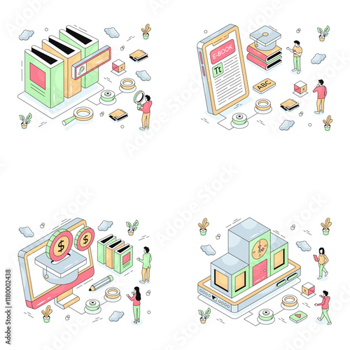 Set of Travel Isometric Illustrations 

