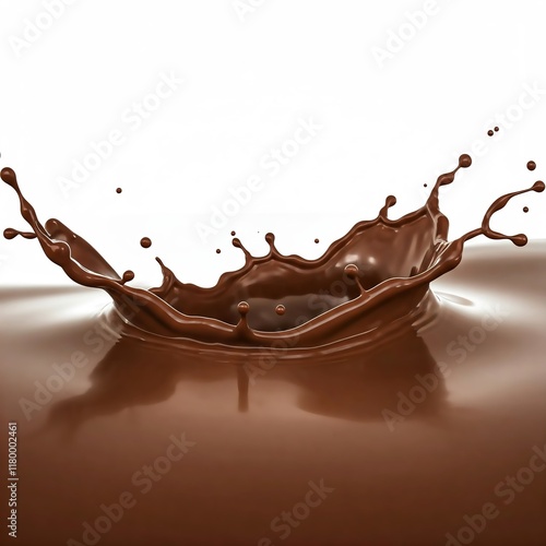 rich splash of chocolate milk with soft textures on a light background. Free text space is ideal for dessert ads, beverage branding, or packaging photo