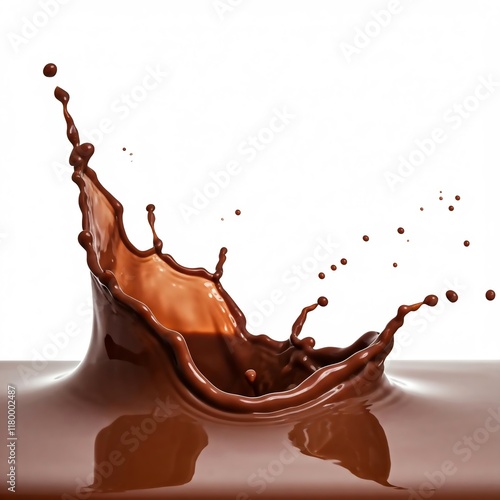 rich splash of chocolate milk with soft textures on a light background. Free text space is ideal for dessert ads, beverage branding, or packaging photo