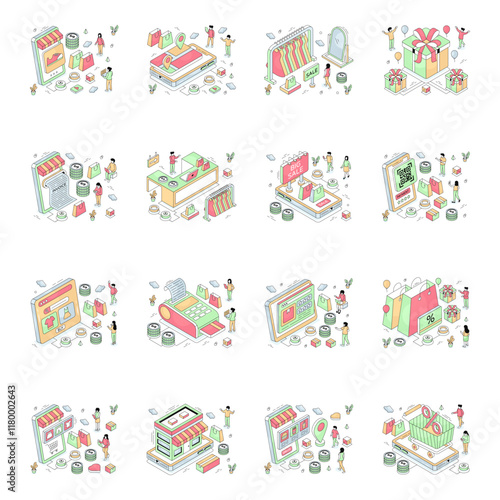 Set of Travel Isometric Illustrations 

