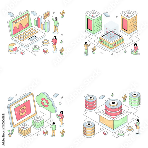 Set of Travel Isometric Illustrations 

