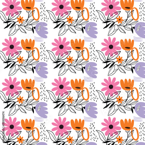 seamless pattern with flowers