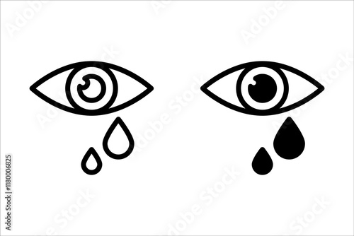 Eye tear cry icon. Illustration vector on white background