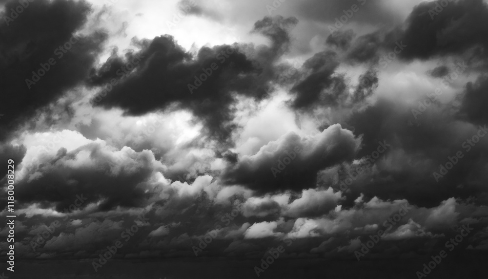 Obraz premium Black and white storm clouds on horizon, background or wallpaper