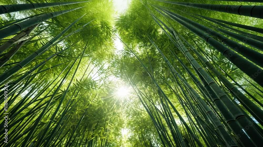 Bamboo Forest Serenity: A sunlit canopy of towering bamboo stalks, casting a tranquil glow over the forest floor. The lush green foliage creates a sense of peace and tranquility. Bamboo Forest Serenity: A sunlit canopy of towering bamboo stalks, casting a tranquil glow over the forest floor. The lush green foliage creates a sense of peace and tranquility.