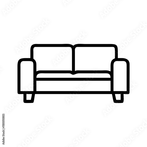 Minimalist line art of sofa design with clean outline