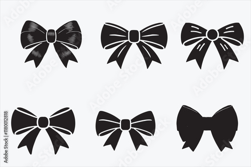 A simple solid black bow tie design