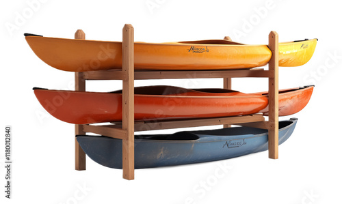 Sturdy Canoe Storage Rack for Organisation Isolated on White Background