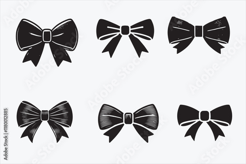 A simple solid black bow tie design