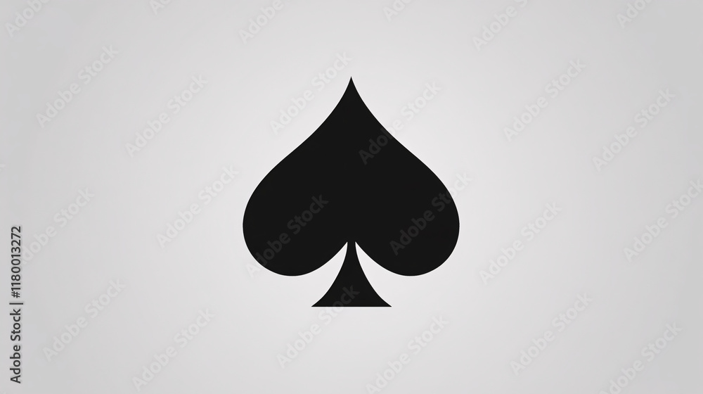 A bold black spade symbol centered on a light gray background creating a clean and minimalist graphic composition
A bold black spade symbol centered on a light gray background creating a clean and minimalist graphic composition