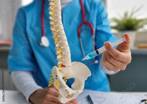Принти на полотні Medical blockade in the intervertebral disc herniation of the lumbar spine