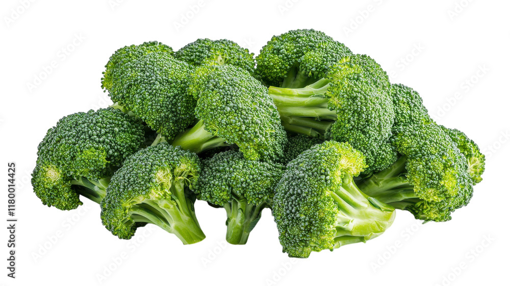 Freshly harvested broccoli piled high on a table, ready for a healthy meal preparation Freshly harvested broccoli piled high on a table, ready for a healthy meal preparation