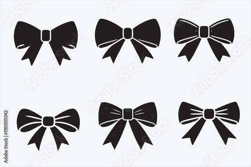 A simple solid black bow tie design