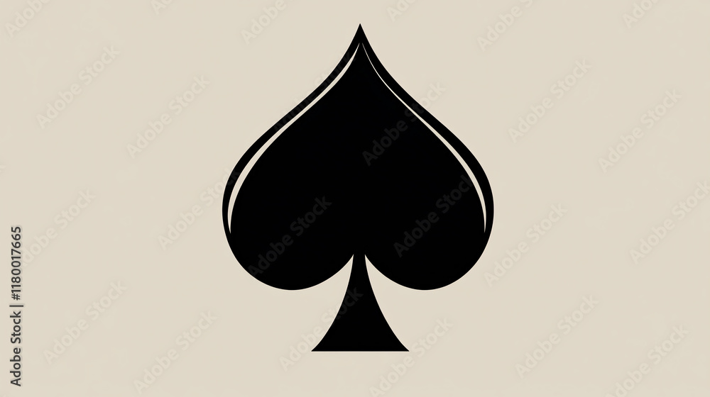 a black spade symbol centered on a beige neutral background representing classic card design and simplicity
a black spade symbol centered on a beige neutral background representing classic card design and simplicity