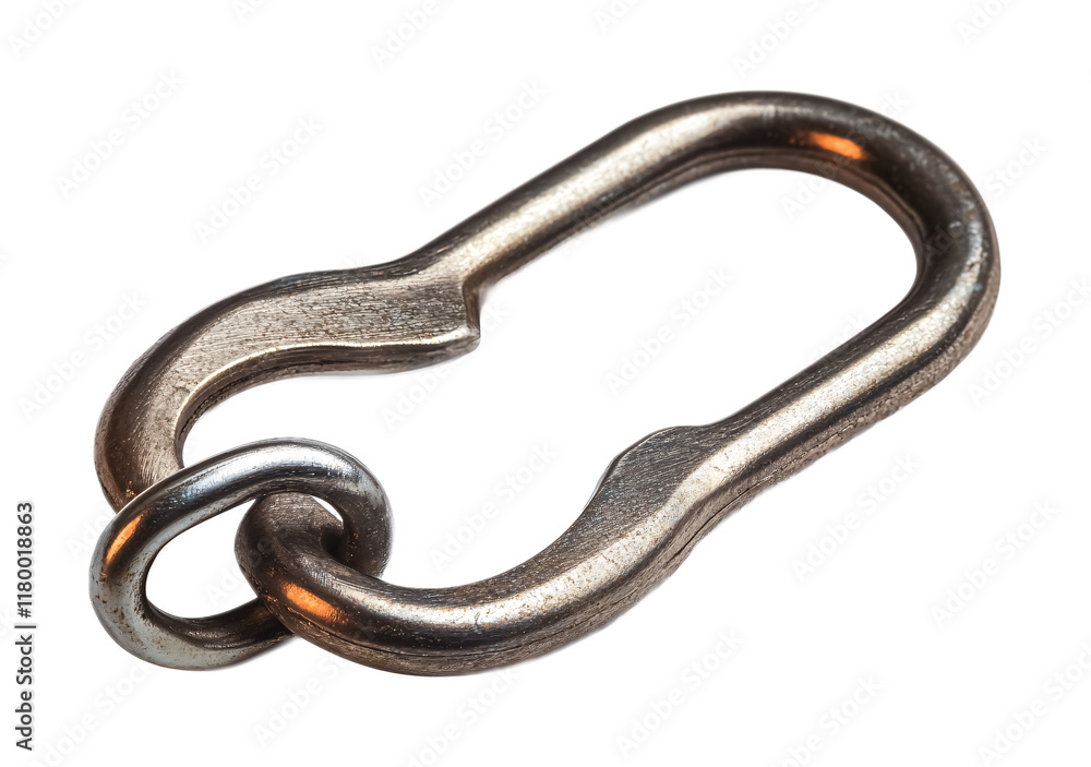 Obraz premium Lightweight Carabiner Hook for Outdoor Gear Isolated on White Background