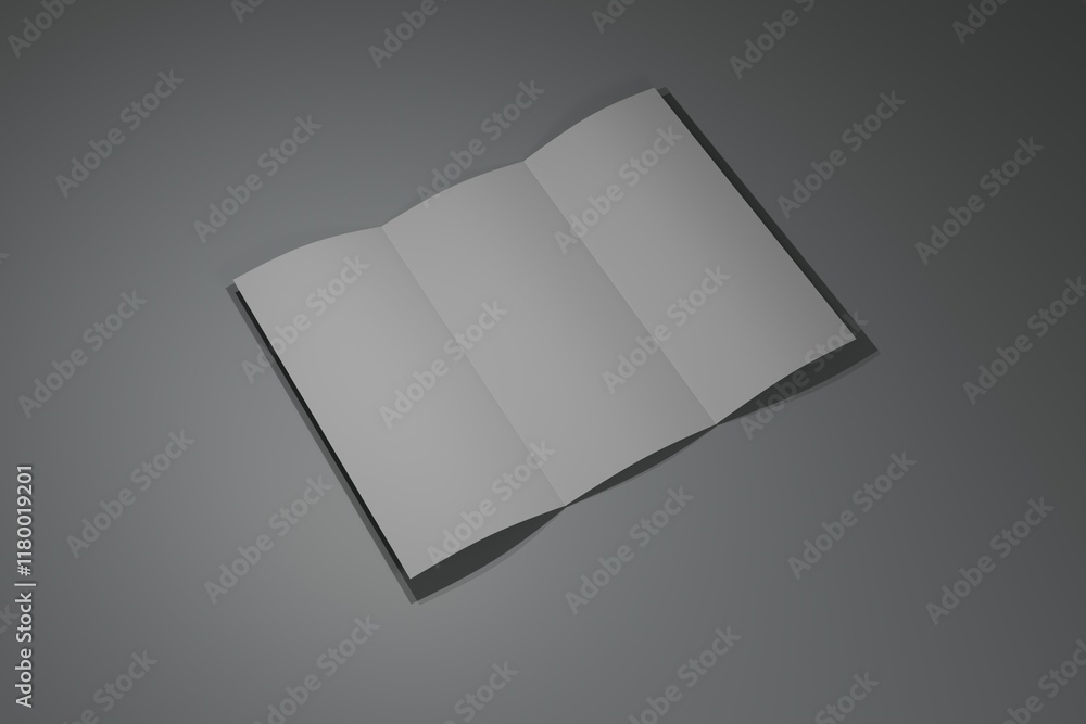 plain white paper on gray background, 3d rendering illustration plain white paper on gray background, 3d rendering illustration