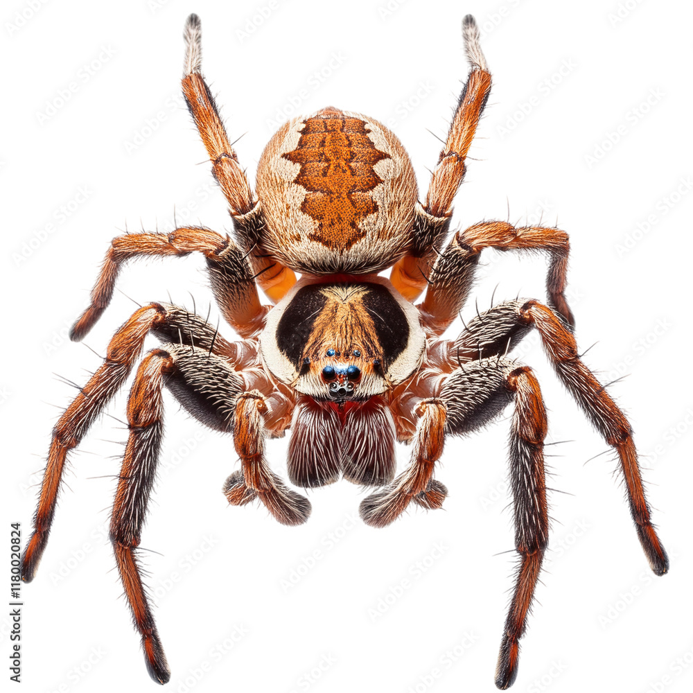 Fototapeta premium Detailed close-up of a firefly spider insect nature photography