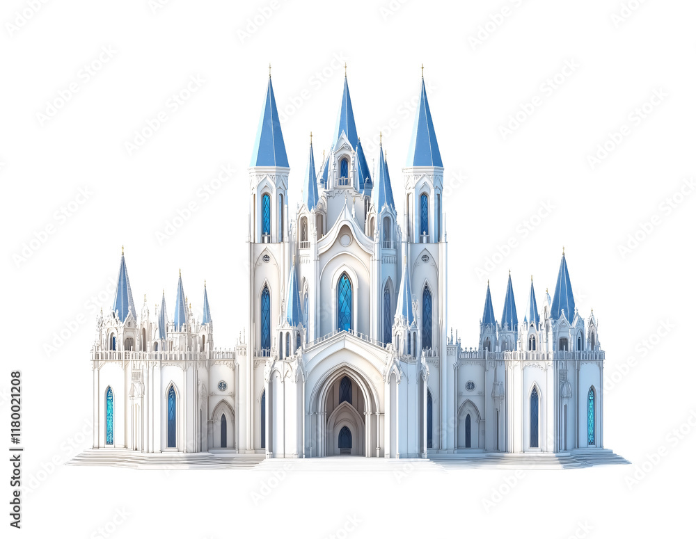 Iconic Cathedral Architecture Isolated on White Background Iconic Cathedral Architecture Isolated on White Background
