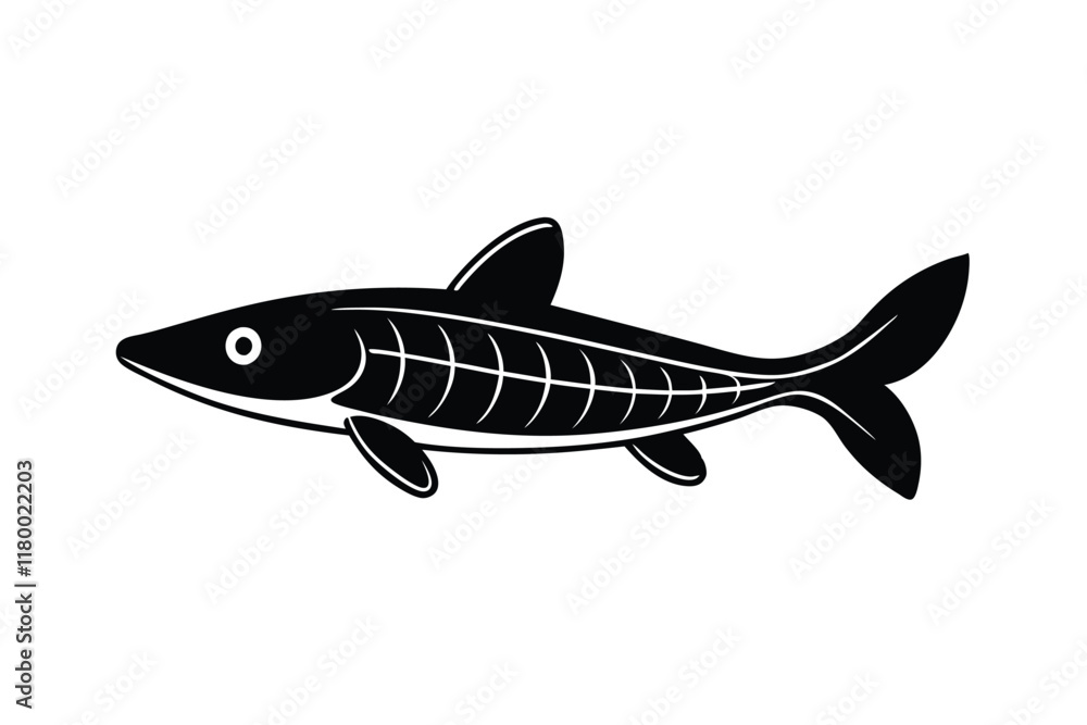 Fototapeta premium illustration of a sturgeon fish