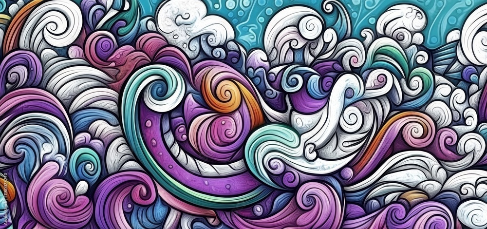 An artist-created banner featuring detailed cartoon illustrations An artist-created banner featuring detailed cartoon illustrations