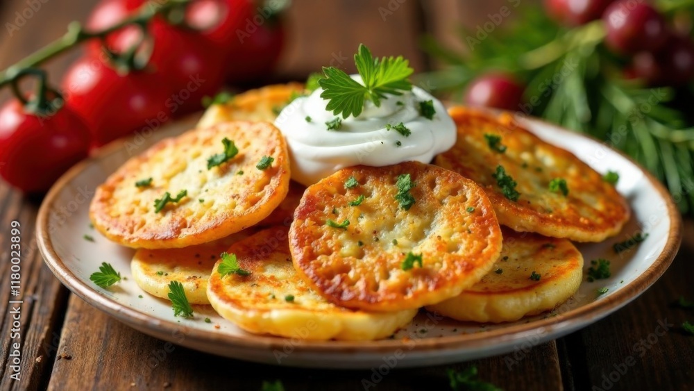 Potato pancakes are a classic Irish dish that are perfect for St. Patrick's Day. Festive dinner, St. Patrick's Day party Potato pancakes are a classic Irish dish that are perfect for St. Patrick's Day. Festive dinner, St. Patrick's Day party