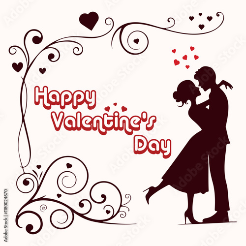 Happy Valentines Day with a romantic love social media post, template, banner, t shirt design.