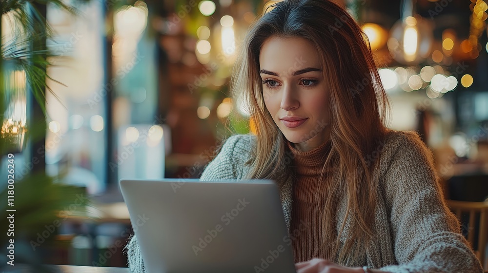 A businesswoman working on growth analysis on her laptop, perfect for financial, corporate, or data-driven themes, emphasizing professionalism and efficiency. A businesswoman working on growth analysis on her laptop, perfect for financial, corporate, or data-driven themes, emphasizing professionalism and efficiency.