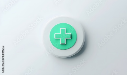 Free Download 3D render of a green plus sign in a circle. (1) - GFXLoad