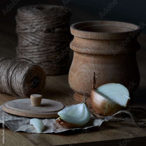 Still life in a rustic style.