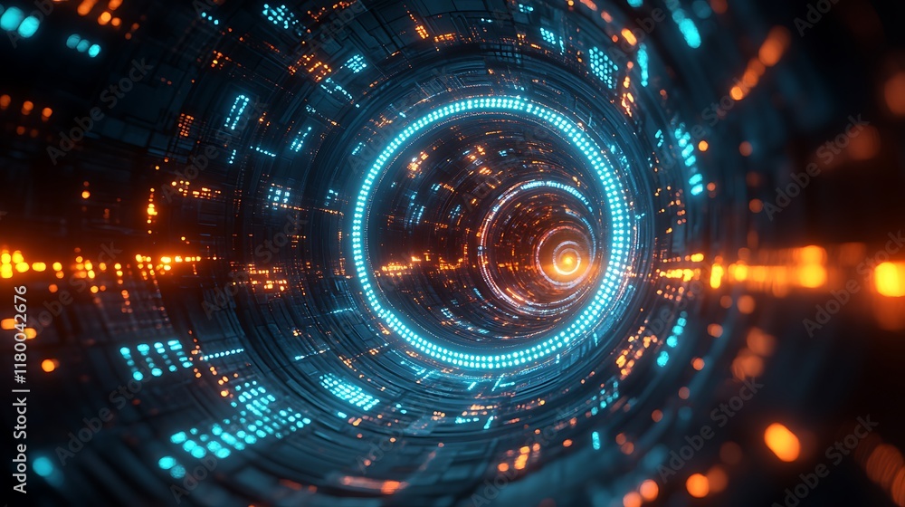 Obraz premium digital rendering of a futuristic tunnel or corridor