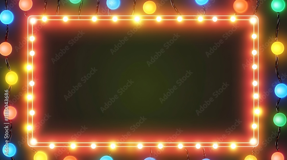 Obraz premium Festive Luminous Frame With Colorful Lights