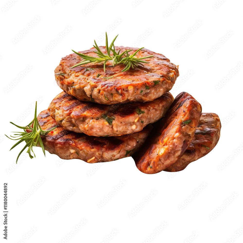 Fototapeta premium Chapli Kebab Minced Meat Patties on transparent background