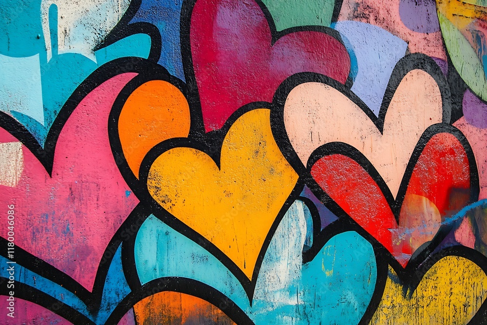 Obraz premium Colorful graffiti on the wall. Street art concept. Abstract background for design.