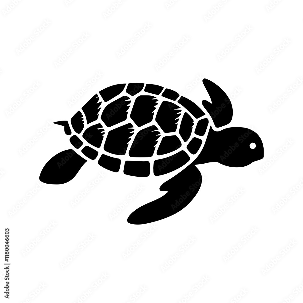 Vector black silhouette of a turtle isolated on a white background. Vector black silhouette of a turtle isolated on a white background.