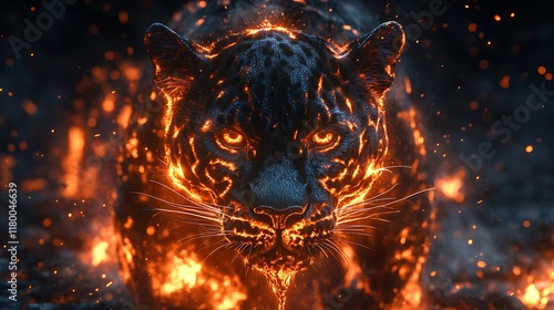 Fierce leopard breathtaking inferno environment picture photo