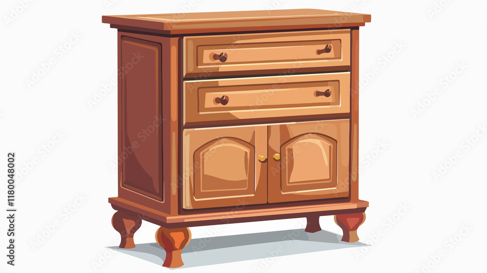 A classic-style brown cabinet in a cartoon illustration, showcasing vintage and elegant furniture. A classic-style brown cabinet in a cartoon illustration, showcasing vintage and elegant furniture.