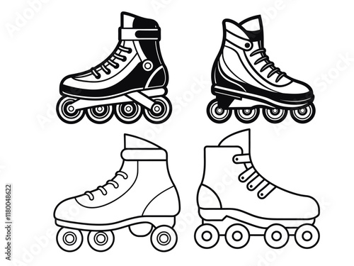 Vector Illustration of Isolated Rollerblade.