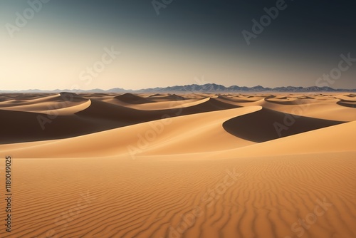 Wallpaper Mural arafed desert with sand dunes and mountains in the distance Torontodigital.ca