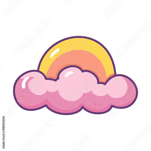 rainbow with clouds, Rainbow with cloud design vector illustration