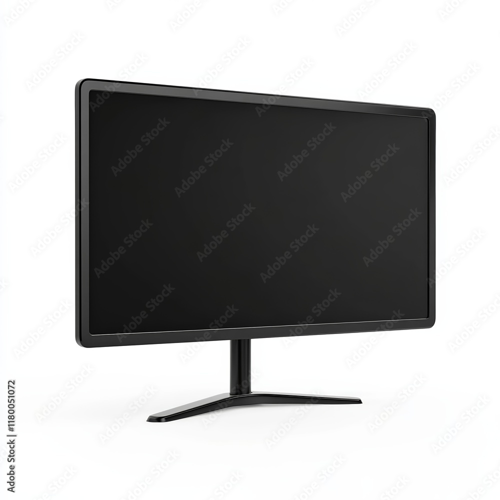 Flat anti-glare computer monitor with ultra-thin bezels and adjustable stand isolated on a white background Flat anti-glare computer monitor with ultra-thin bezels and adjustable stand isolated on a white background