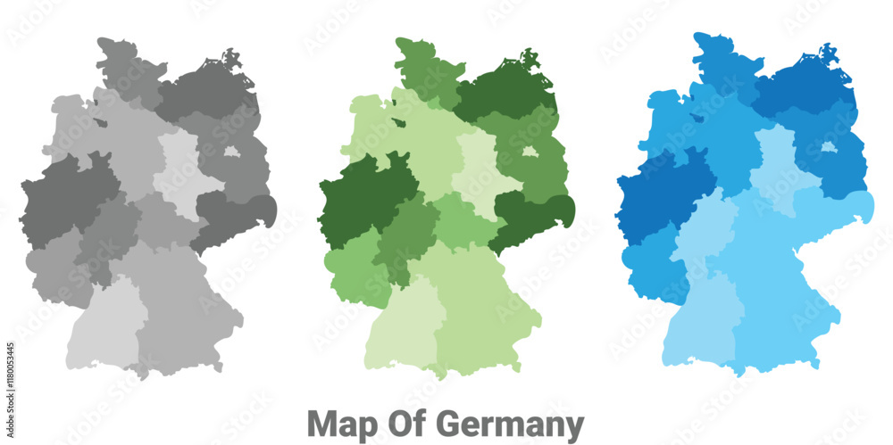 Obraz premium Germany country map in different colors
