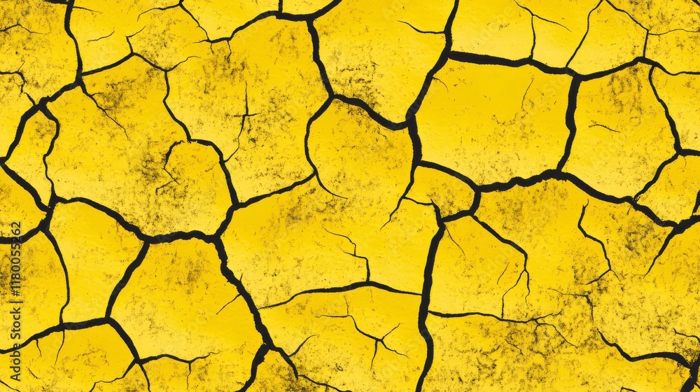 Dramatic Yellow Cracked Earth Texture Dramatic Yellow Cracked Earth Texture