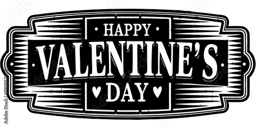 Valentine's Day text post card, vector