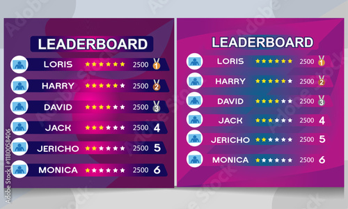 game leaderboard with abstract background vector template